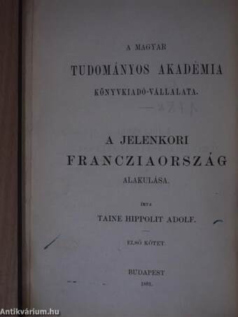 A jelenkori Francziaország alakulása I-V.