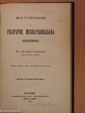 A górcső alkalmazása a kőzettanban/Az ásványok olvadásának uj meghatározási módja/Egy új módszer a földpátok meghatározására kőzetekben