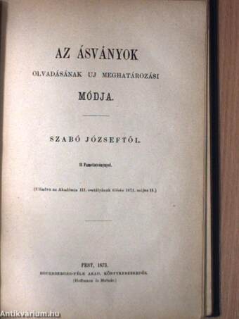 A górcső alkalmazása a kőzettanban/Az ásványok olvadásának uj meghatározási módja/Egy új módszer a földpátok meghatározására kőzetekben