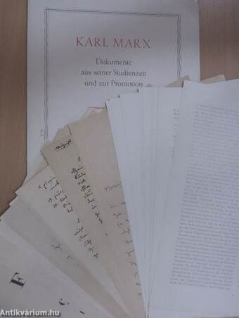 Karl Marx - Dokumente aus seiner Studienzeit und zur Promotion (nem teljes gyűjtemény)