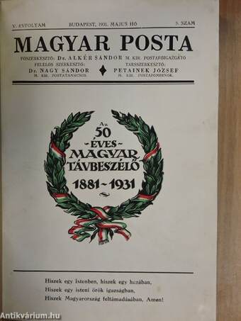 Magyar Posta 1931. május