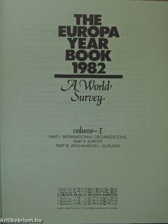 The Europa Year Book 1982 I-II.