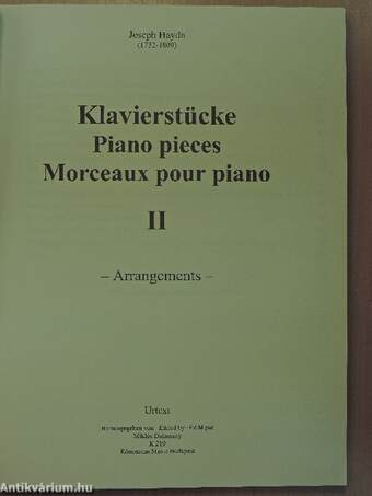 Klavierstücke/Piano pieces/Morceaux pour piano II.