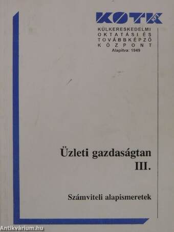 Üzleti gazdaságtan III.