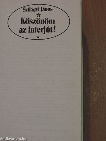 Köszönöm az interjút!/Hol vannak azok az oszlopok?/1934