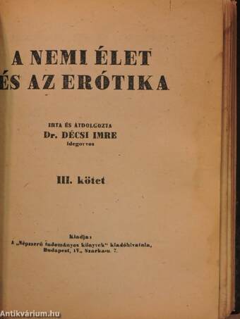 A nemi élet és az erótika I-IV.