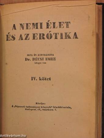 A nemi élet és az erótika I-IV.