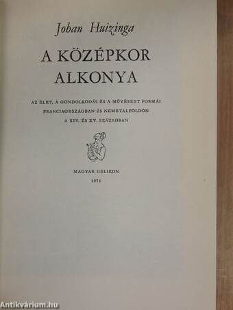 A középkor alkonya