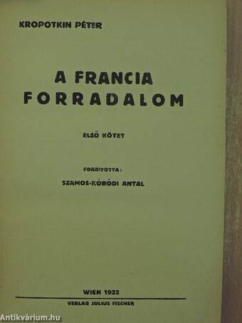 A francia forradalom I. (töredék)