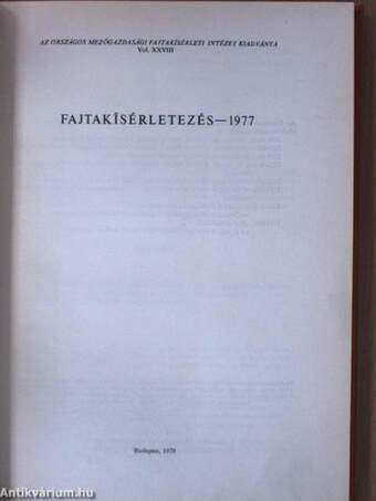 Fajtakísérletezés 1977