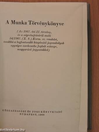 A Munka Törvénykönyve