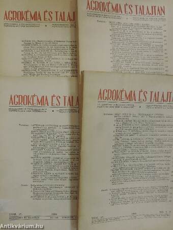 Agrokémia és talajtan 1968/1-4./Supplementum