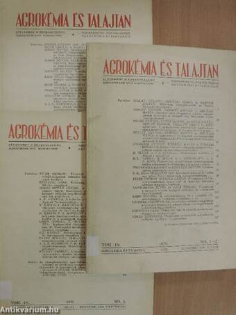 Agrokémia és talajtan 1970/1-4.