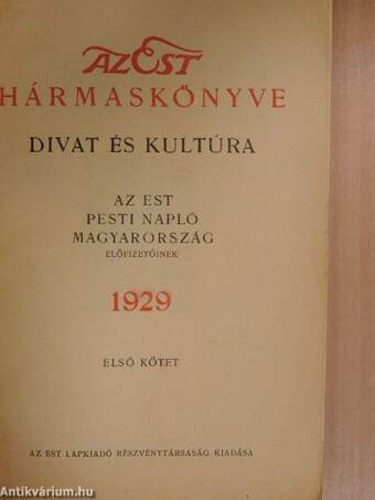 Az Est hármaskönyve 1929. I.