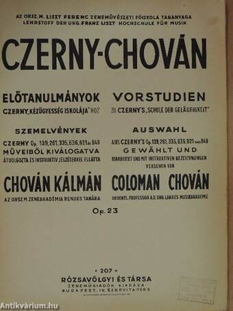 Előtanulmányok Czerny "Kézügyesség iskolája"-hoz