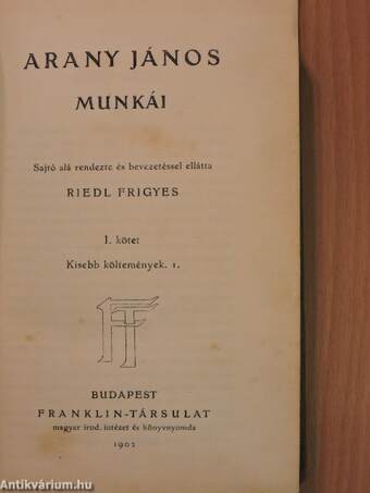 Arany János munkái I-II.