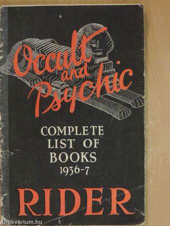 Occult and Psychic complete list of books 1936-7