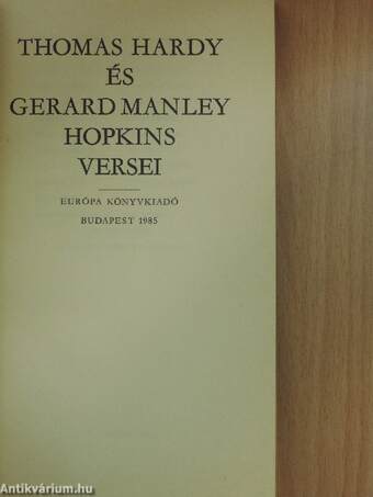 Thomas Hardy és Gerard Manley Hopkins versei