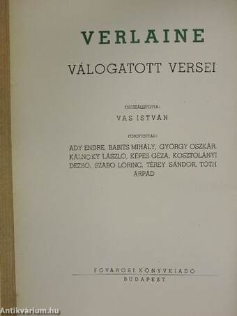 Verlaine/Verlaine válogatott versei