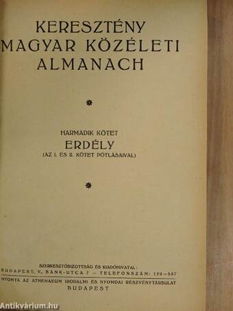 Keresztény magyar közéleti almanach III. (töredék)