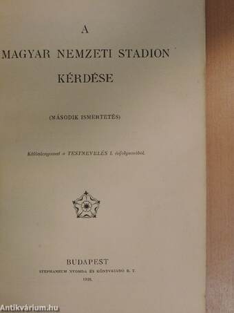 A Magyar Nemzeti Stadion kérdése