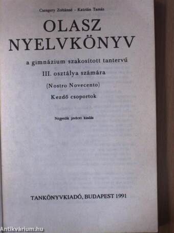 Olasz nyelvkönyv III.