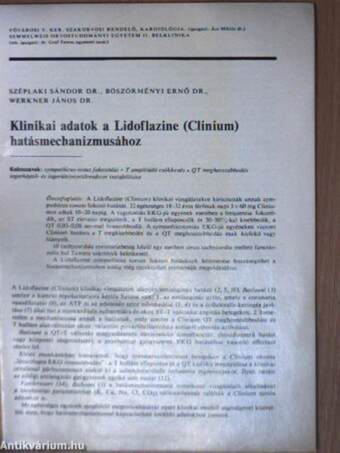 Klinikai adatok a Lidoflazine (Clinium) hatásmechanizmusához