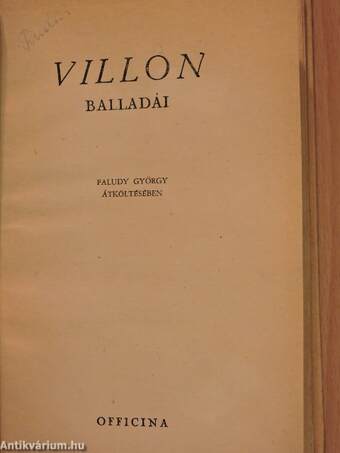 Villon balladái Faludy György átköltésében