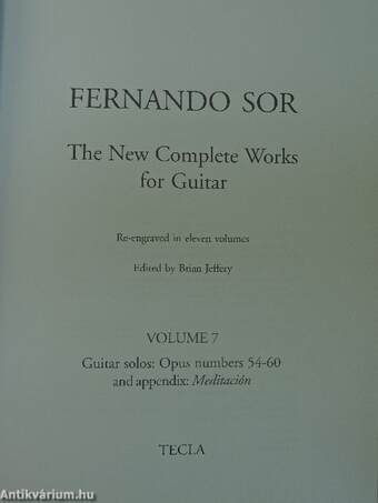 The New Complete Works for Guitar Re-engraved in eleven volumes - Volume 7.