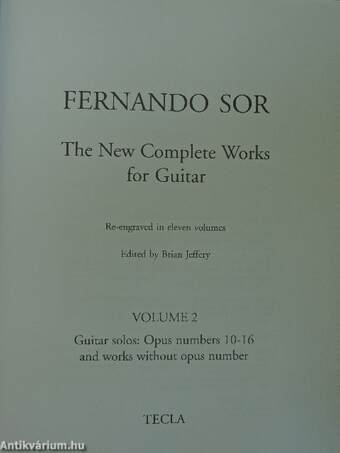 The New Complete Works for Guitar Re-engraved in eleven volumes - Volume 2.