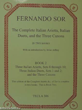 The Complete Italian Arietts, Italian Duets, and the Three Canons II. (töredék)