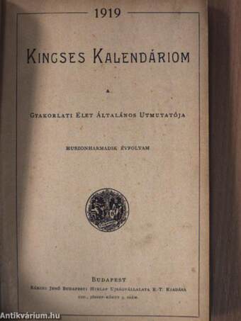 Kincses Kalendáriom 1919