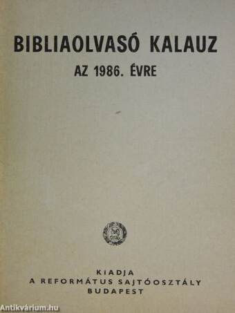 Bibliaolvasó kalauz az 1986. évre