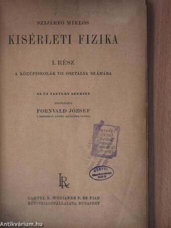 Kisérleti fizika I.