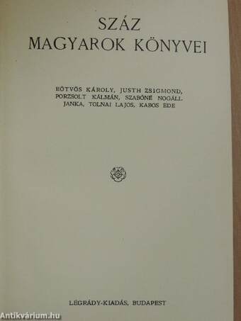 Száz magyarok könyvei X.
