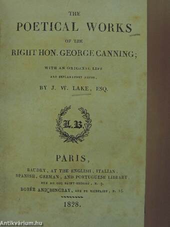The poetical works of the right hon. George Canning