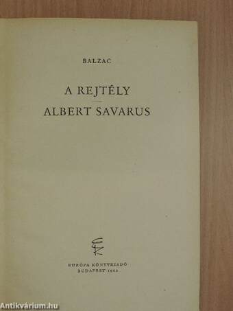 A rejtély/Albert Savarus