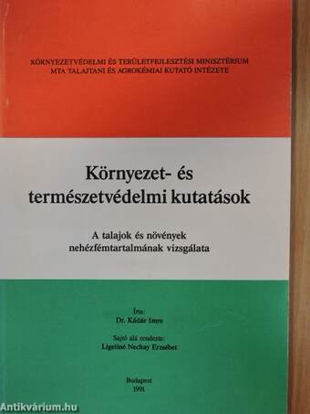 Környezet- és természetvédelmi kutatások