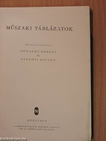 Műszaki táblázatok