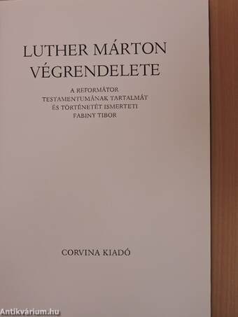 Luther Márton végrendelete