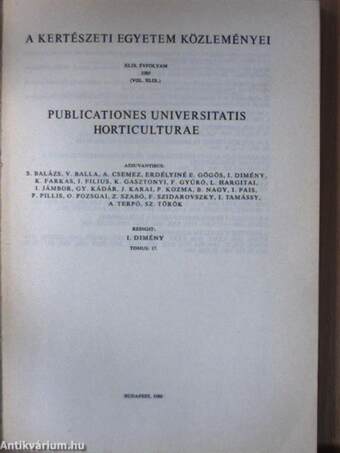 A Kertészeti Egyetem Közleményei 1985/17.
