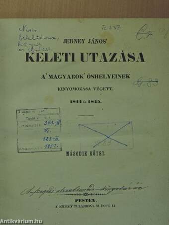 Jerney János' keleti utazása a' magyarok' őshelyeinek kinyomozása végett II. (töredék)