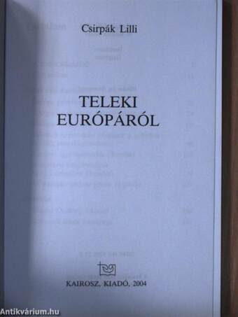 Teleki Európáról