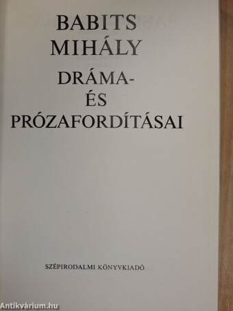 Babits Mihály dráma- és prózafordításai