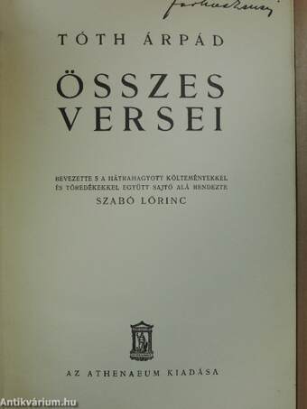 Tóth Árpád összes versei