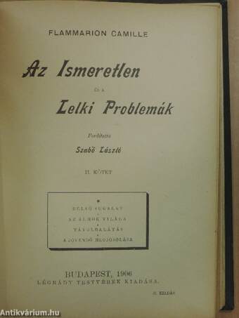 Az Ismeretlen és a Lelki Problemák I-II./Lumen