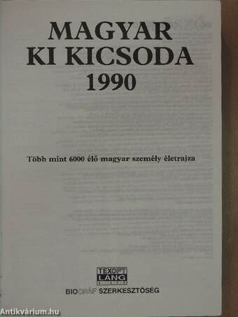 Magyar ki kicsoda 1990