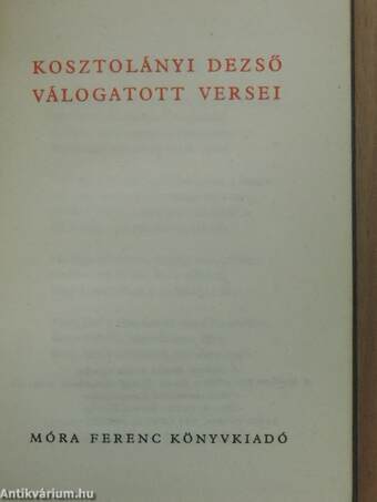 Kosztolányi Dezső válogatott versei