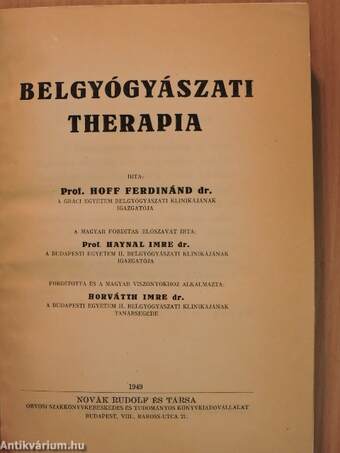 Belgyógyászati therapia