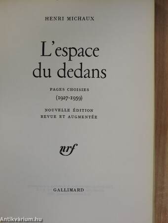 L'espace du dedans